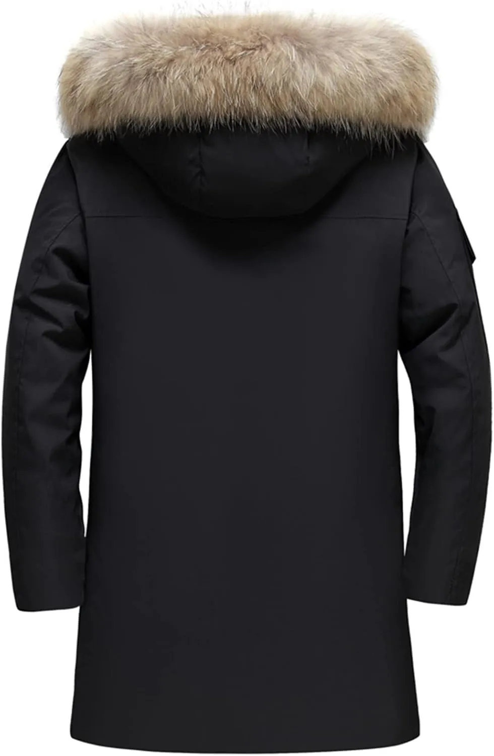 Fur Collar Men's Down Jacket Hooded Warm Winter Coat Warm 90% White Duck Down Long Parka