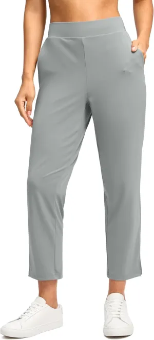 G Gradual Women's Pants Ankle 7/8 Golf Pants 3 Pockets Stretchy Petite Travel Pants Inner Drawstring for Work Business Casual