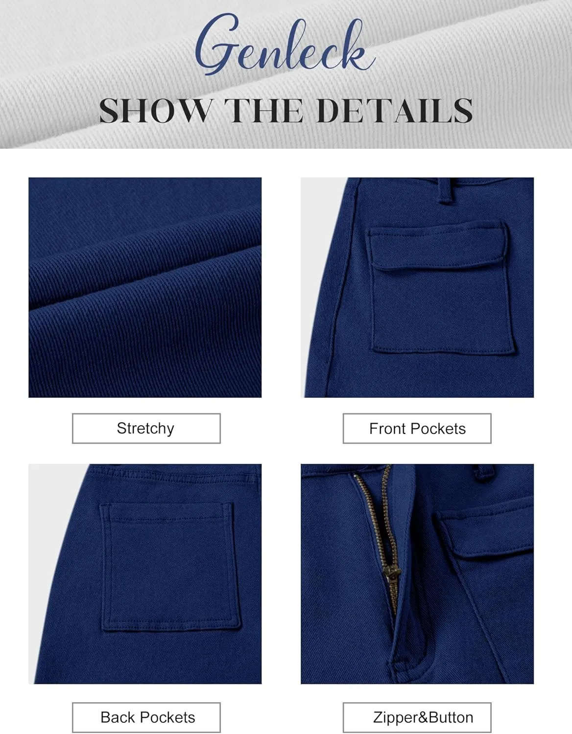 Genleck Wide Leg Jeans for Women Trendy High Waisted Boyfriend Stretchy Straight Cropped Pants with Patch Pockets