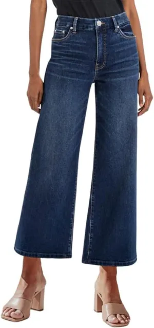 Genleck Women's Wide Leg Jeans – Trendy Cropped Loose Jeans High Waisted Stretchy Capri Denim Pants Baggy Trousers 2024
