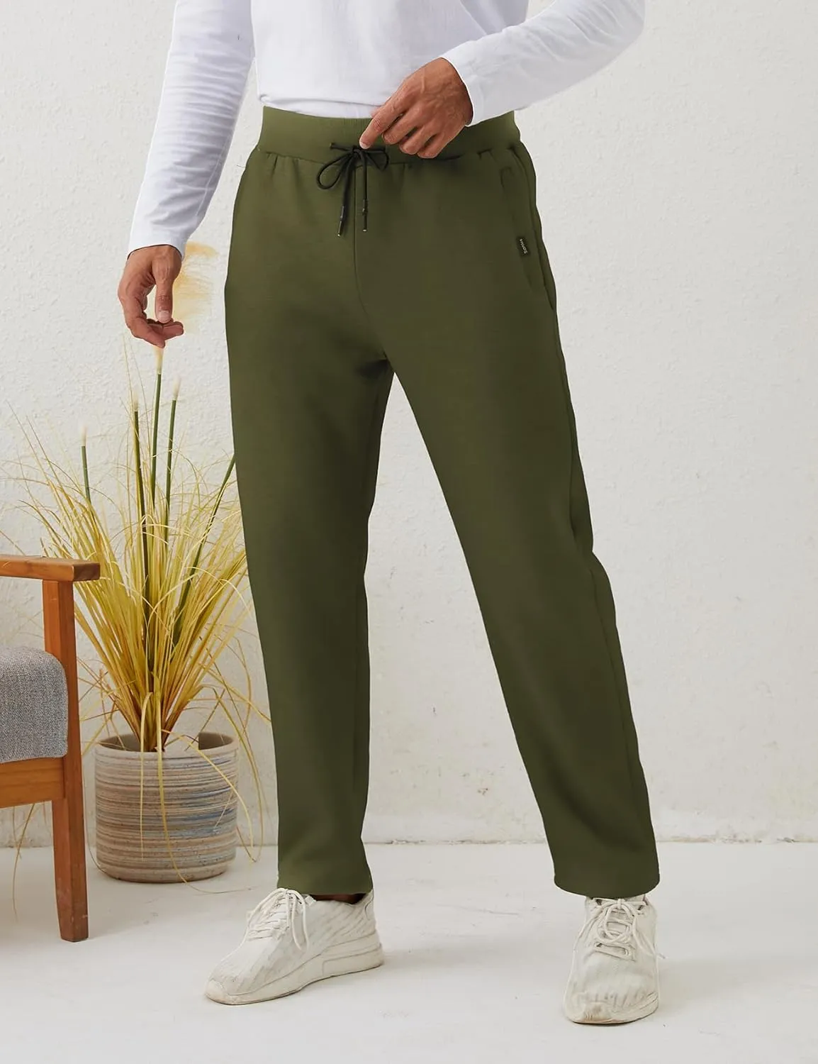 Gihuo Men Sweatpants Sherpa Fleece Lined Sweatpants Winter Thermal Active Outdoor Sports Track Jogger Pants