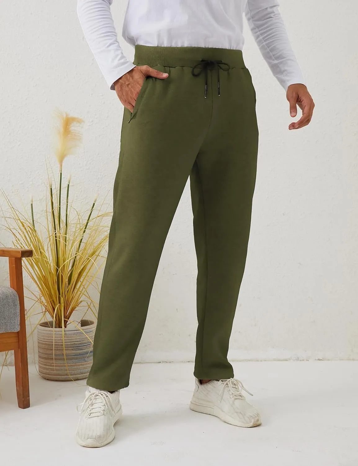 Gihuo Men Sweatpants Sherpa Fleece Lined Sweatpants Winter Thermal Active Outdoor Sports Track Jogger Pants