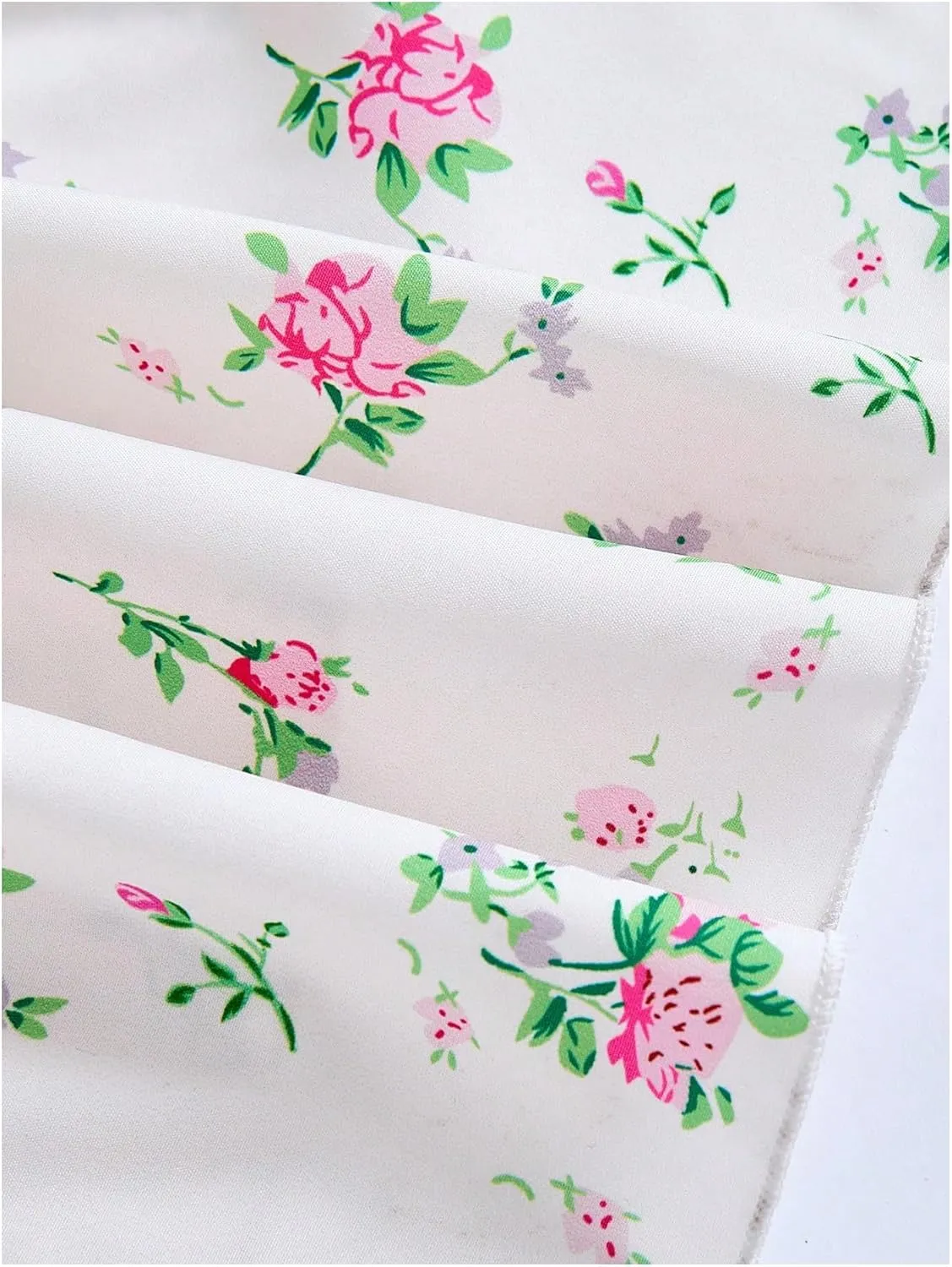 Girl's Floral Ruffle Tiered Layered Shirred Midi Dresses Tie Shoulder Sleeveless Summer A Line Dress