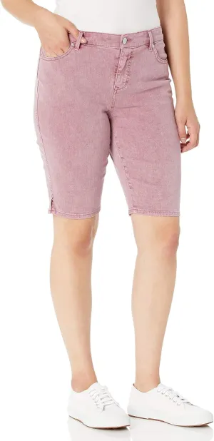 Gloria Vanderbilt Women's Mid Rise Belted Jean Bermuda Short
