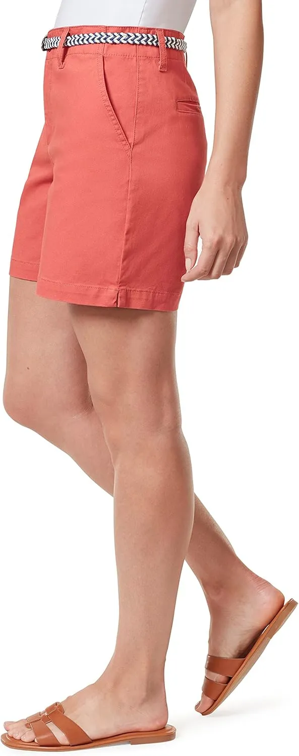 Gloria Vanderbilt Women's Midrise Belted Trouser Short Standard