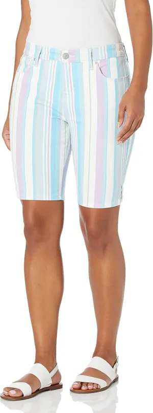 Gloria Vanderbilt Women's Petite Mid Rise Belted Jean Bermuda Short