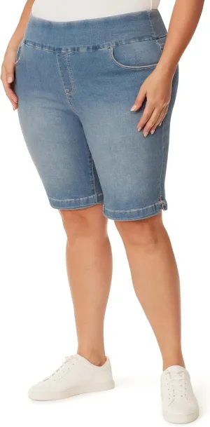 Gloria Vanderbilt Women's Plus Size Amanda Pull On Bermuda Short, Arroyo