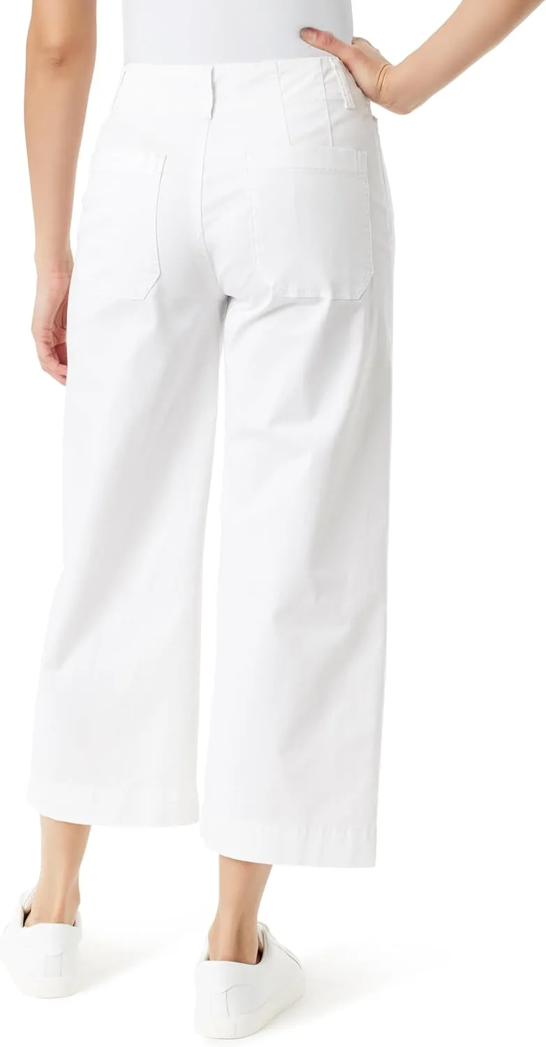 Gloria Vanderbilt Women's Tummy Sculpt Wide Leg Crop with Patch Pockets Standard