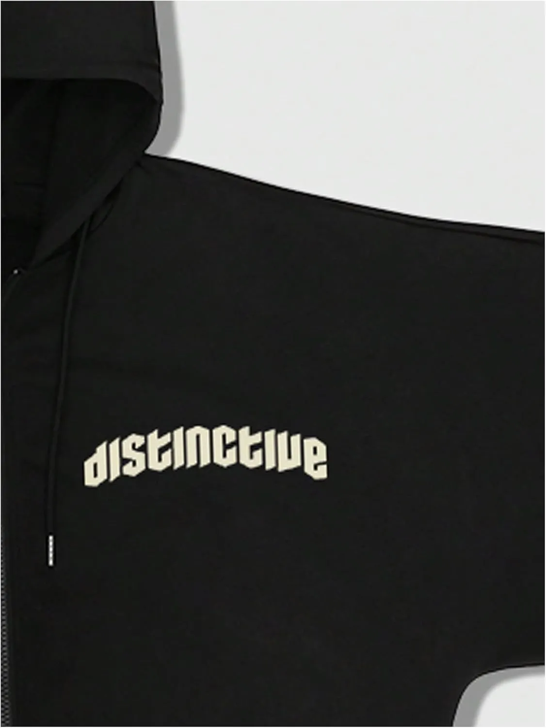 GORGLITTER Men's Letter Figure Print Zip Up Drawstring Hoodie Long Sleeve Sweatshirt Jacket