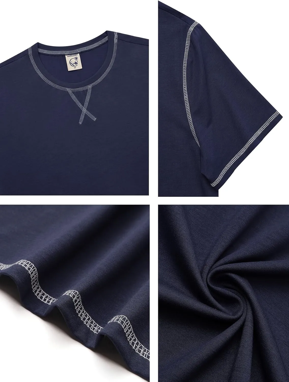 Hardaddy Men's Short Sleeve Casual Crewneck Shirts Summer Soft T-Shirts Lightweight Tee Pullover Tops