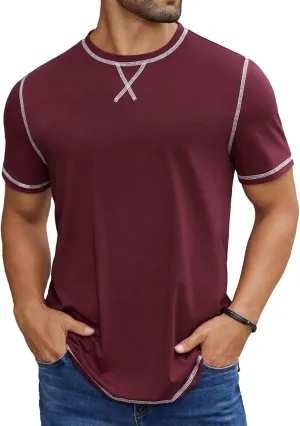 Hardaddy Men's Short Sleeve Casual Crewneck Shirts Summer Soft T-Shirts Lightweight Tee Pullover Tops