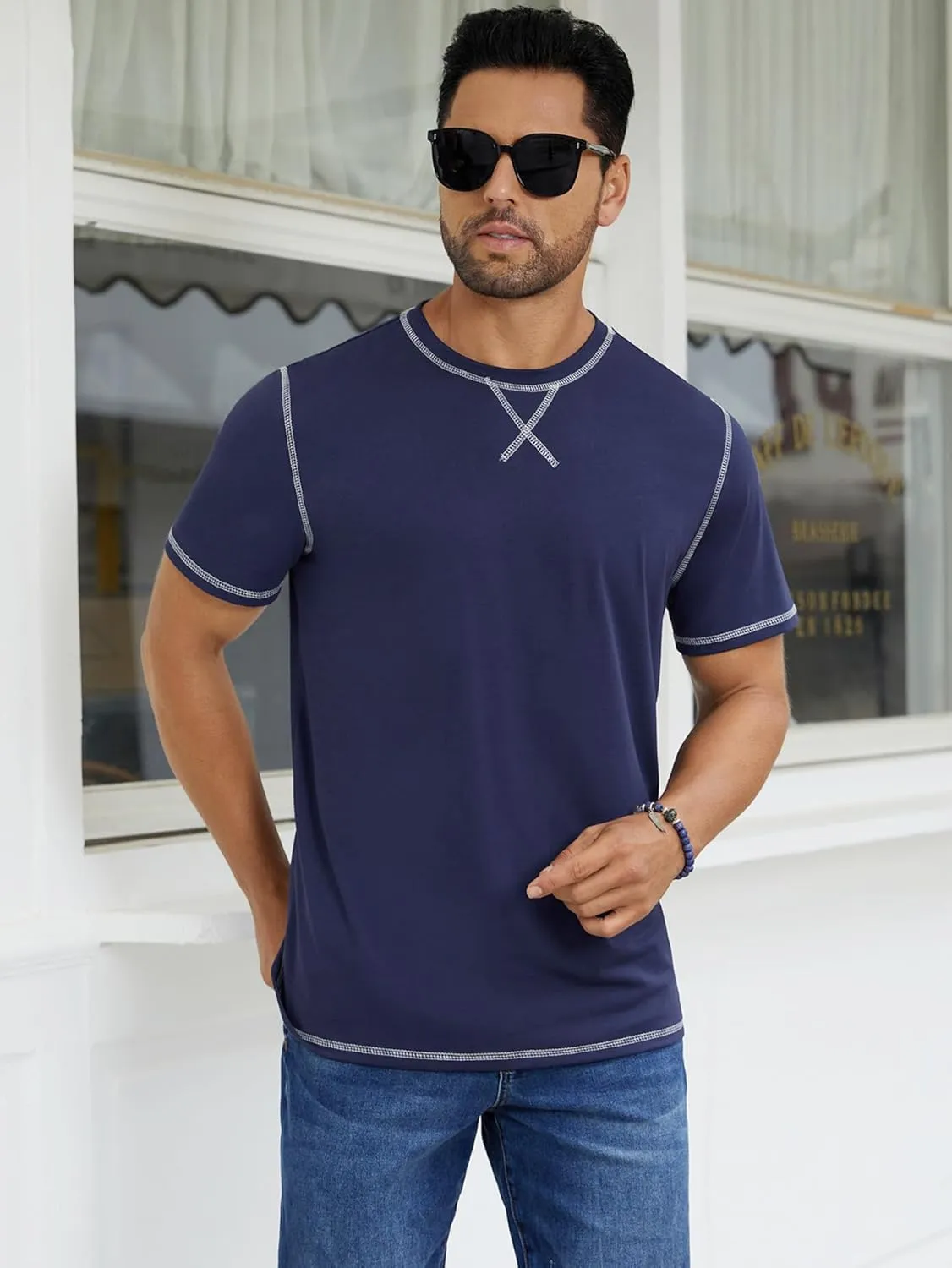 Hardaddy Men's Short Sleeve Casual Crewneck Shirts Summer Soft T-Shirts Lightweight Tee Pullover Tops