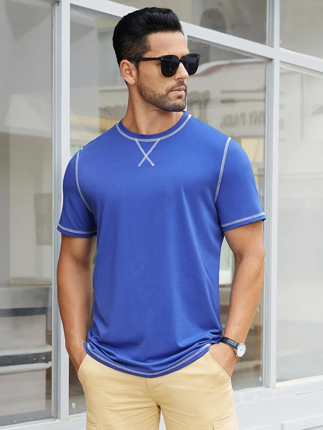 Hardaddy Men's Short Sleeve Casual Crewneck Shirts Summer Soft T-Shirts Lightweight Tee Pullover Tops