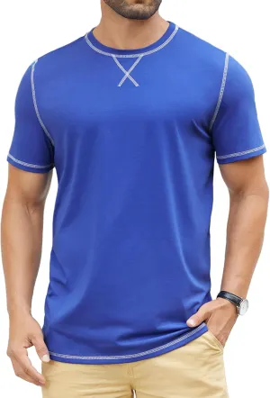 Hardaddy Men's Short Sleeve Casual Crewneck Shirts Summer Soft T-Shirts Lightweight Tee Pullover Tops