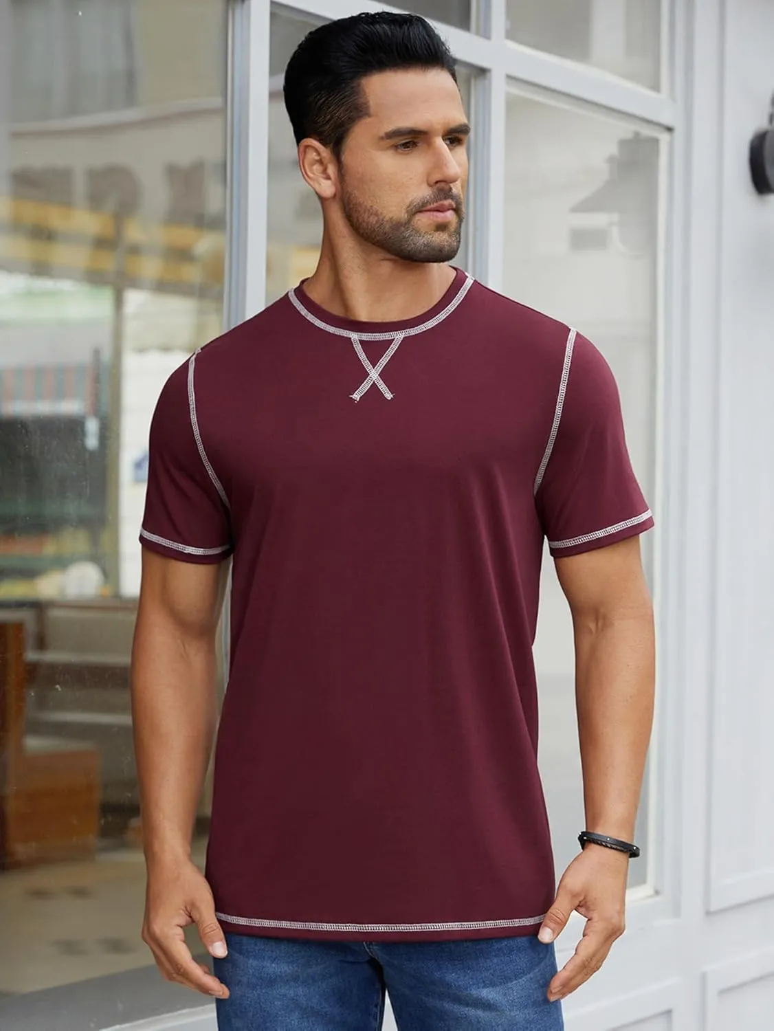 Hardaddy Men's Short Sleeve Casual Crewneck Shirts Summer Soft T-Shirts Lightweight Tee Pullover Tops