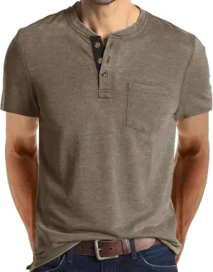 Henley Shirts for Men Casual Long/Short Sleeve Cotton T-Shirt Basic Button Tee Shirts with Pocket