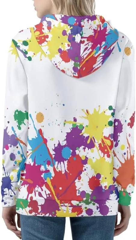 Irisjudy Women's Drawstring Zip up Pocket Hoodies, Vintage Flower Full-Zip Soft Jacket, Cute Spring Fall Pullover Coat XS-5XL
