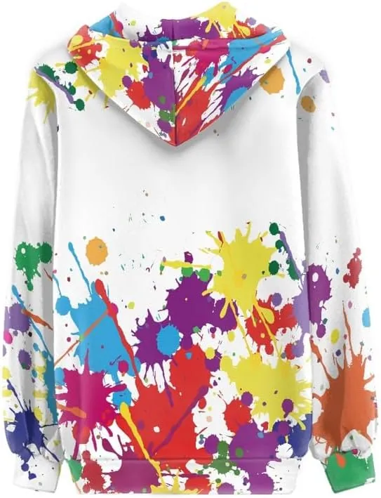 Irisjudy Women's Drawstring Zip up Pocket Hoodies, Vintage Flower Full-Zip Soft Jacket, Cute Spring Fall Pullover Coat XS-5XL