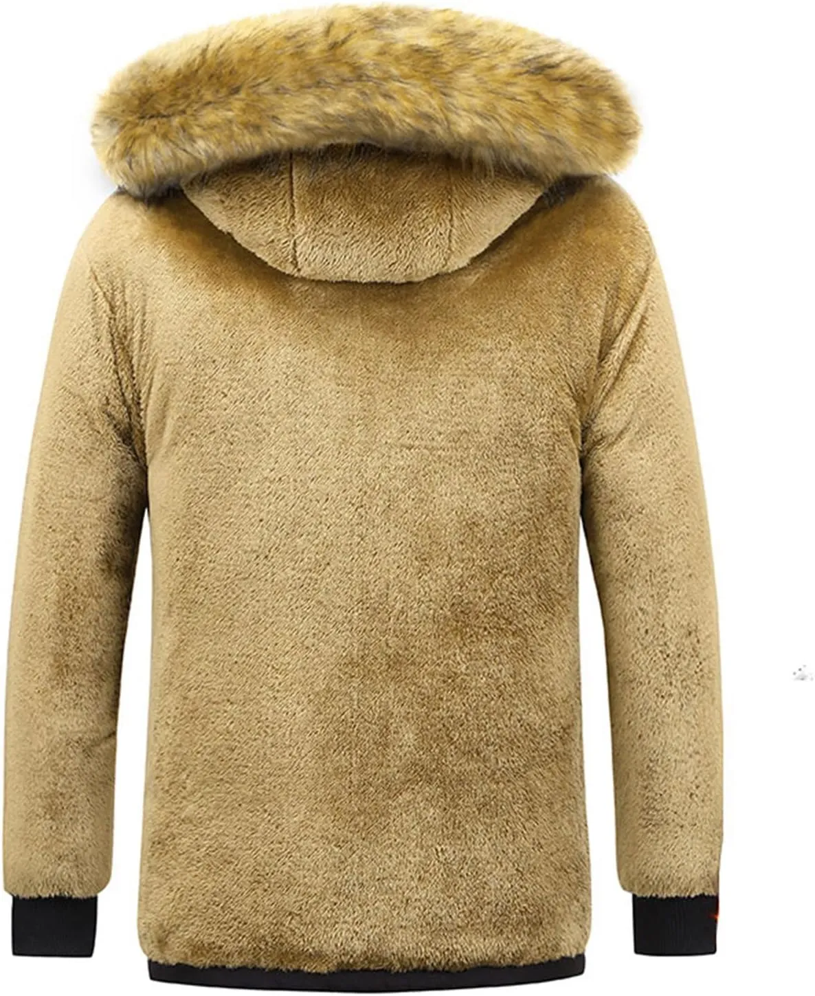 Kelsiop Thickened Warm Winter Parka Men's Fleece Hooded Jacket Jacket Military Work Jacket Plus Size Thermal Jacket
