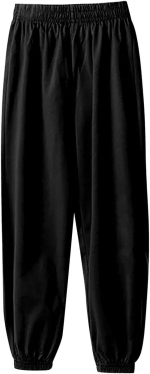 Kids Lightweight Sweatpants Elastic Cotton Sport Jogger Pants for Boys Girls Casual Solid Plain Soft Athletic Pants