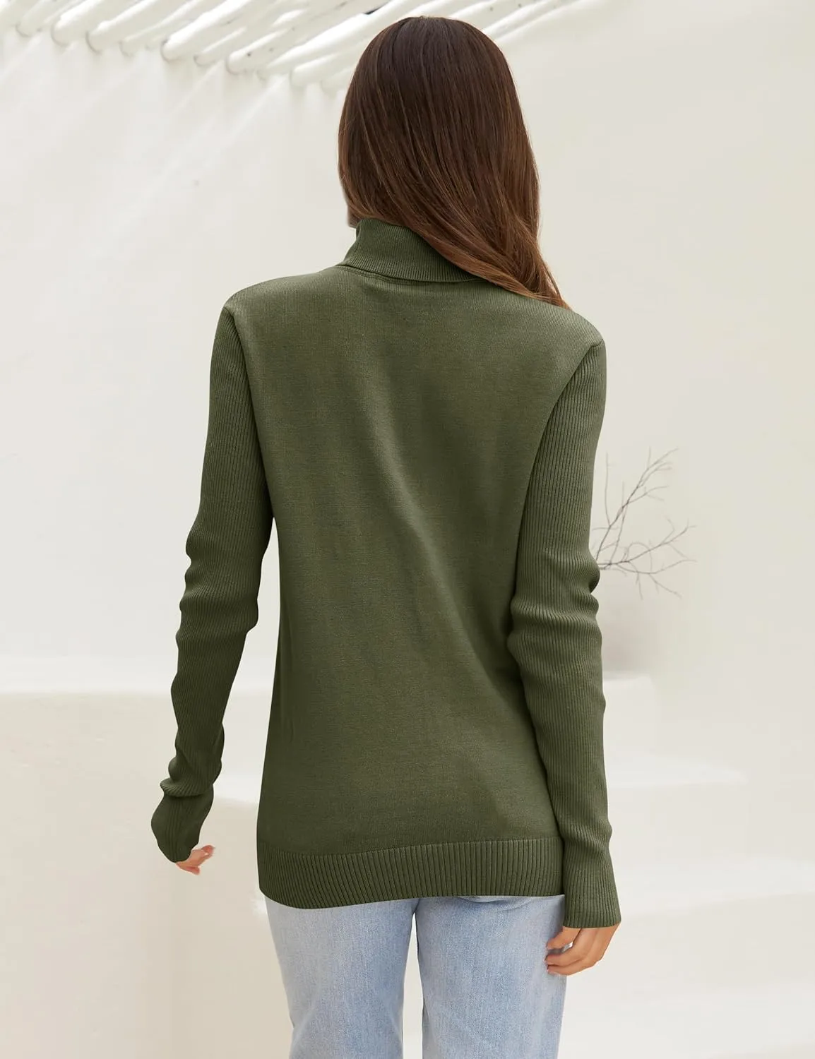 LEANI Womens 2024 Turtleneck Sweaters Cable Knit Long Sleeve Pullover Sweater Jumper
