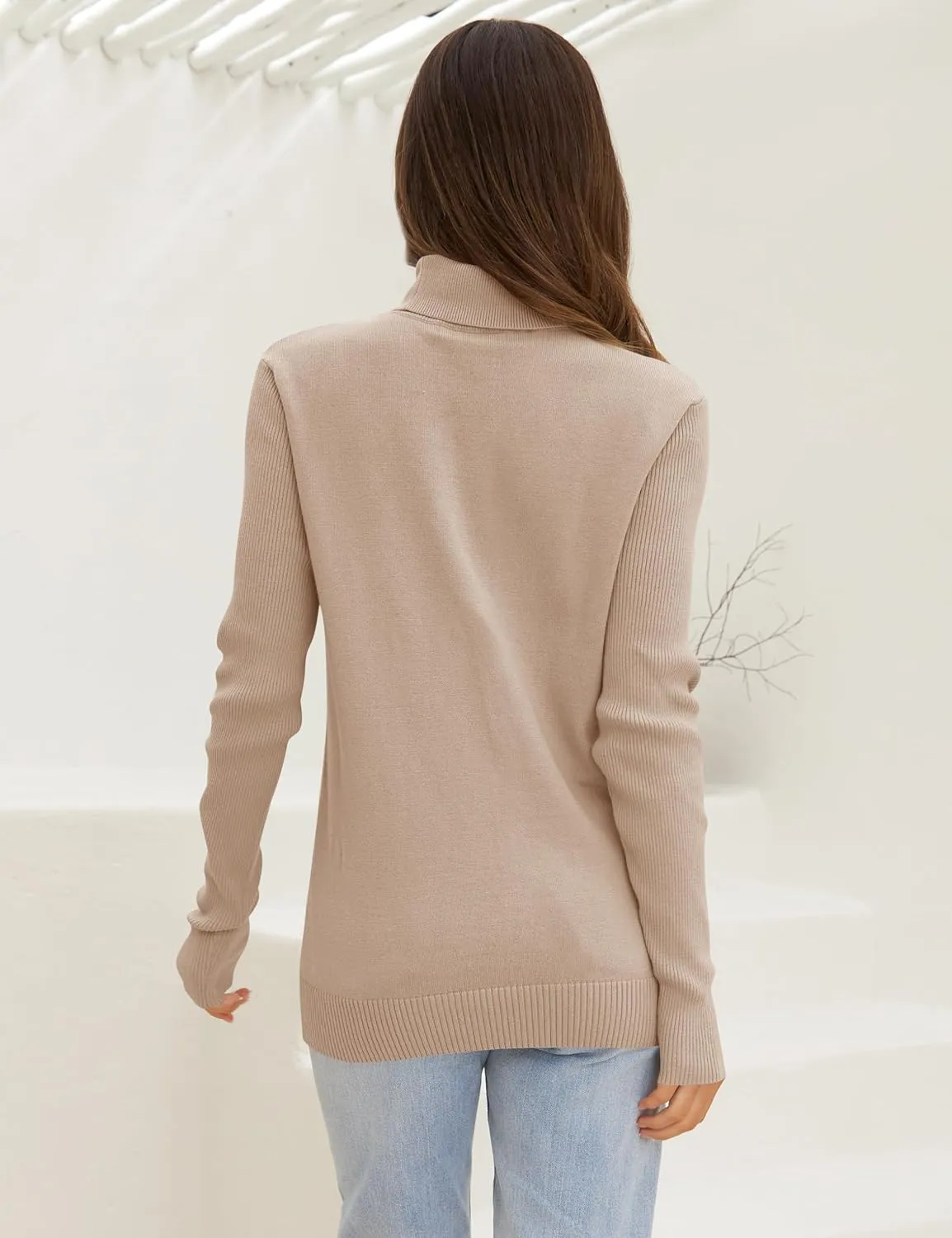 LEANI Womens 2024 Turtleneck Sweaters Cable Knit Long Sleeve Pullover Sweater Jumper