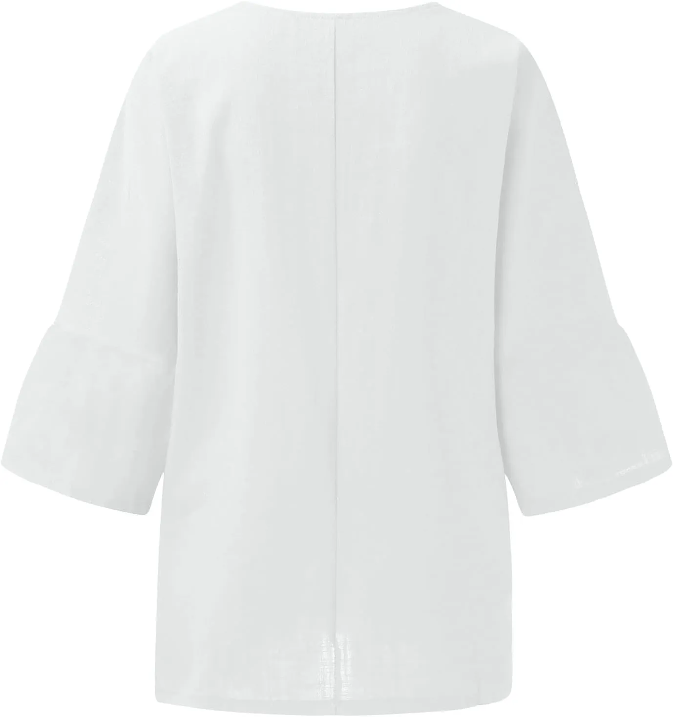 Linen Shirts for Women Plus Size 3/4 Length Sleeve Tops Casual Loose Fit Round Neck Tees 2025 Summer Fashion Blouse