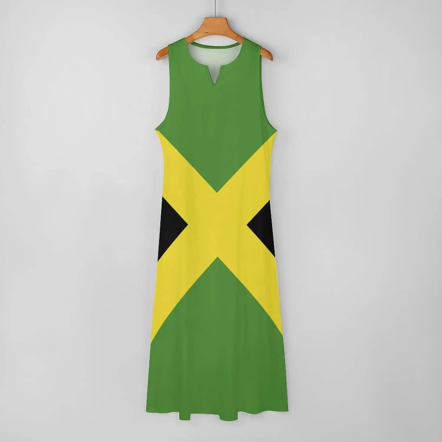 Long Dress Dress for Womens Summer Top Jamaican Flag Casual V Neck Shift Dress 2XL