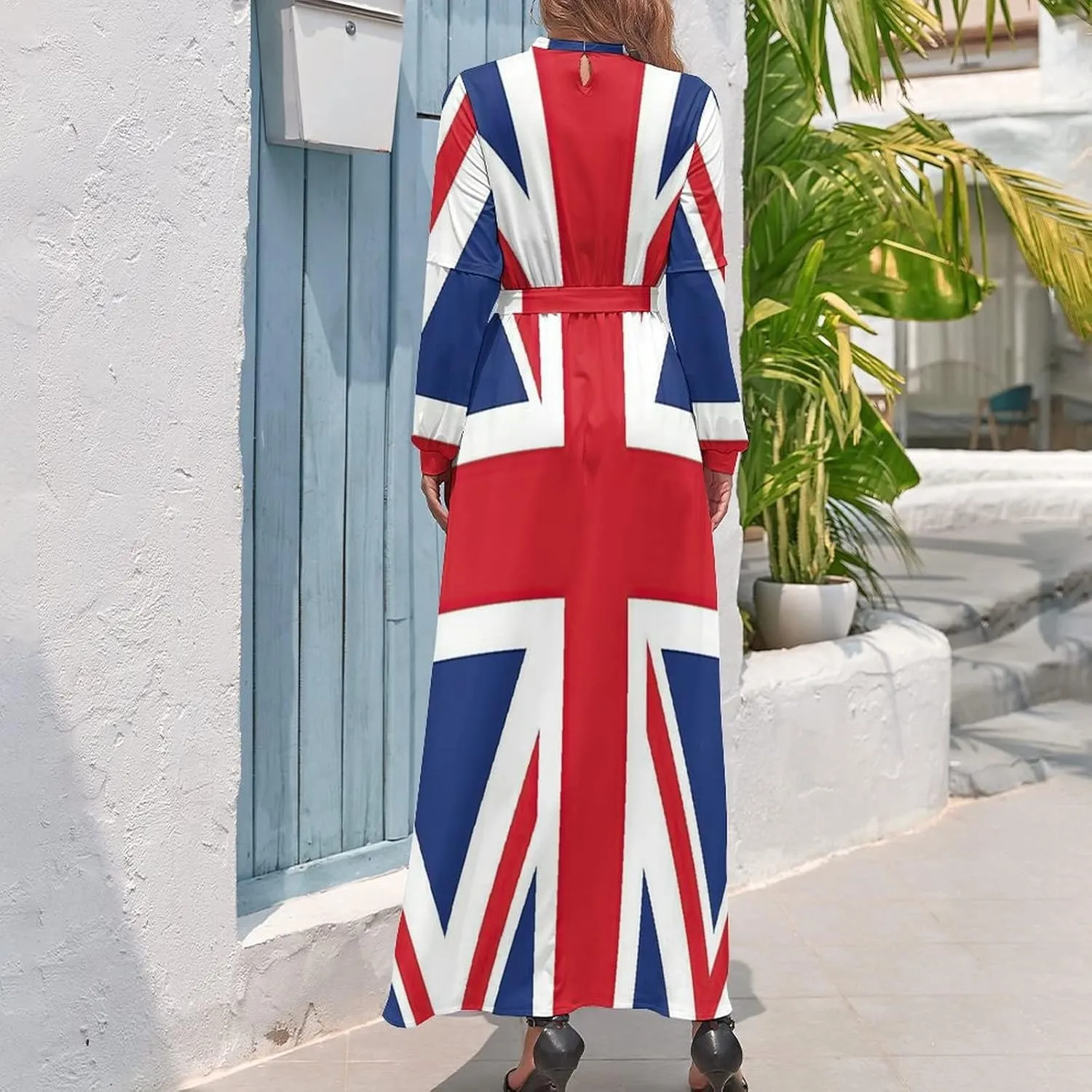 Long Dress Skirts for Womens Summer Top British Flag Casual V Neck Shift Dress XS