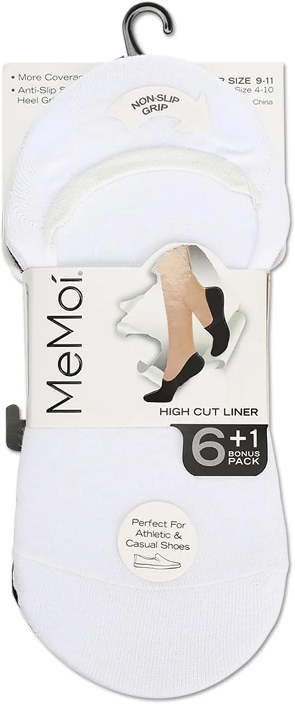 MeMoi High-Cut Cotton Blend Sneaker Liner 7 Pack
