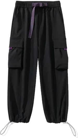 Men Autumn Cargo Pants Multi-Pockets Wide Leg Casual Pant Hip Hop Streetwear Loose Straight Trousers