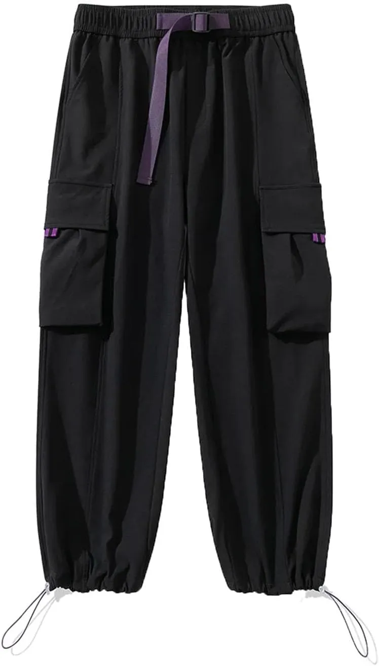 Men Autumn Cargo Pants Multi-Pockets Wide Leg Casual Pant Hip Hop Streetwear Loose Straight Trousers