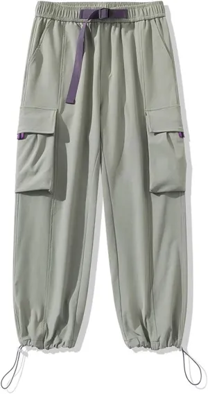 Men Autumn Cargo Pants Multi-Pockets Wide Leg Casual Pant Hip Hop Streetwear Loose Straight Trousers