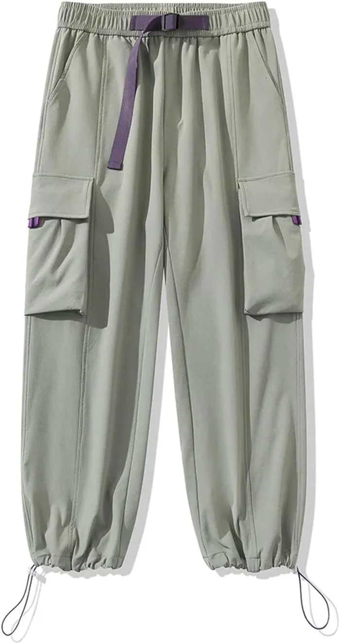Men Autumn Cargo Pants Multi-Pockets Wide Leg Casual Pant Hip Hop Streetwear Loose Straight Trousers