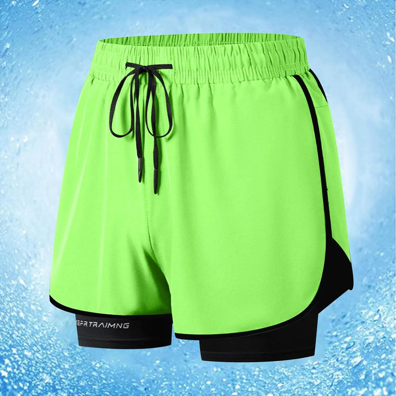 Men's 2 in 1 Running Shorts Quick Dry Workout Gym Short Pants with Compression Liner Tennis Training Athletic Shorts