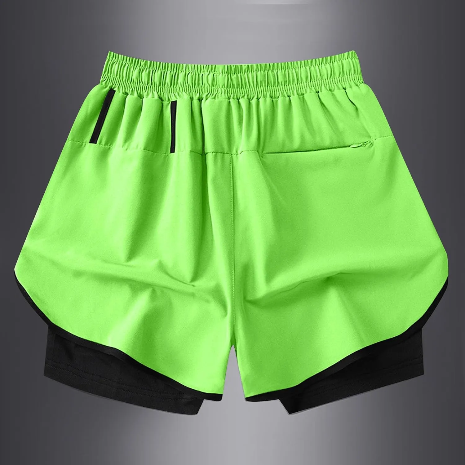 Men's 2 in 1 Running Shorts Quick Dry Workout Gym Short Pants with Compression Liner Tennis Training Athletic Shorts