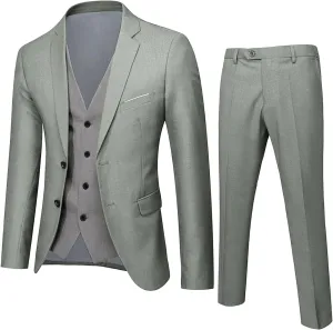 Men's 3 Piece Suit Set Slim Fit Single Breasted Jacket Vest Pants Blazer Sets Casual Business Party Wedding Outfits