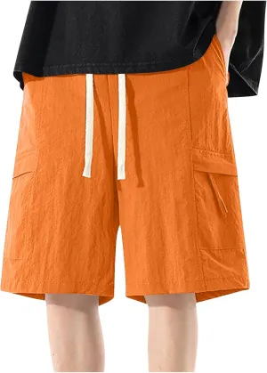 Men's Cargo Shorts Quick Dry Athletic with Zipper Pockets Workout Gym Running Active Lightweight Breathable Trunks