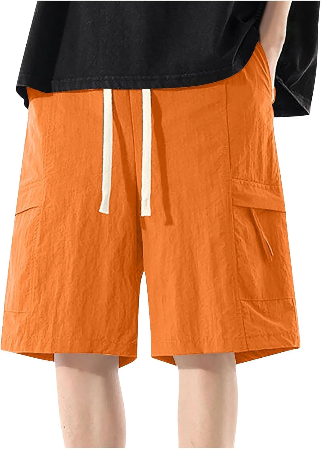 Men's Cargo Shorts Quick Dry Athletic with Zipper Pockets Workout Gym Running Active Lightweight Breathable Trunks