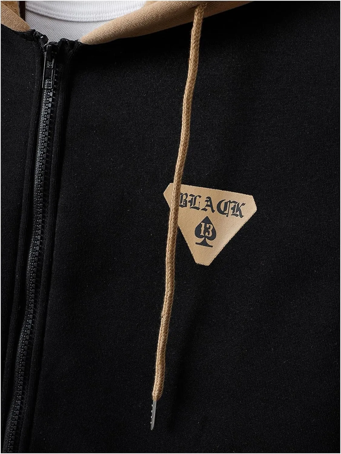Men's Color Block Drawstring Zip Up Hoodie Long Sleeve Hooded Sweatshirt Jacket with Pockets