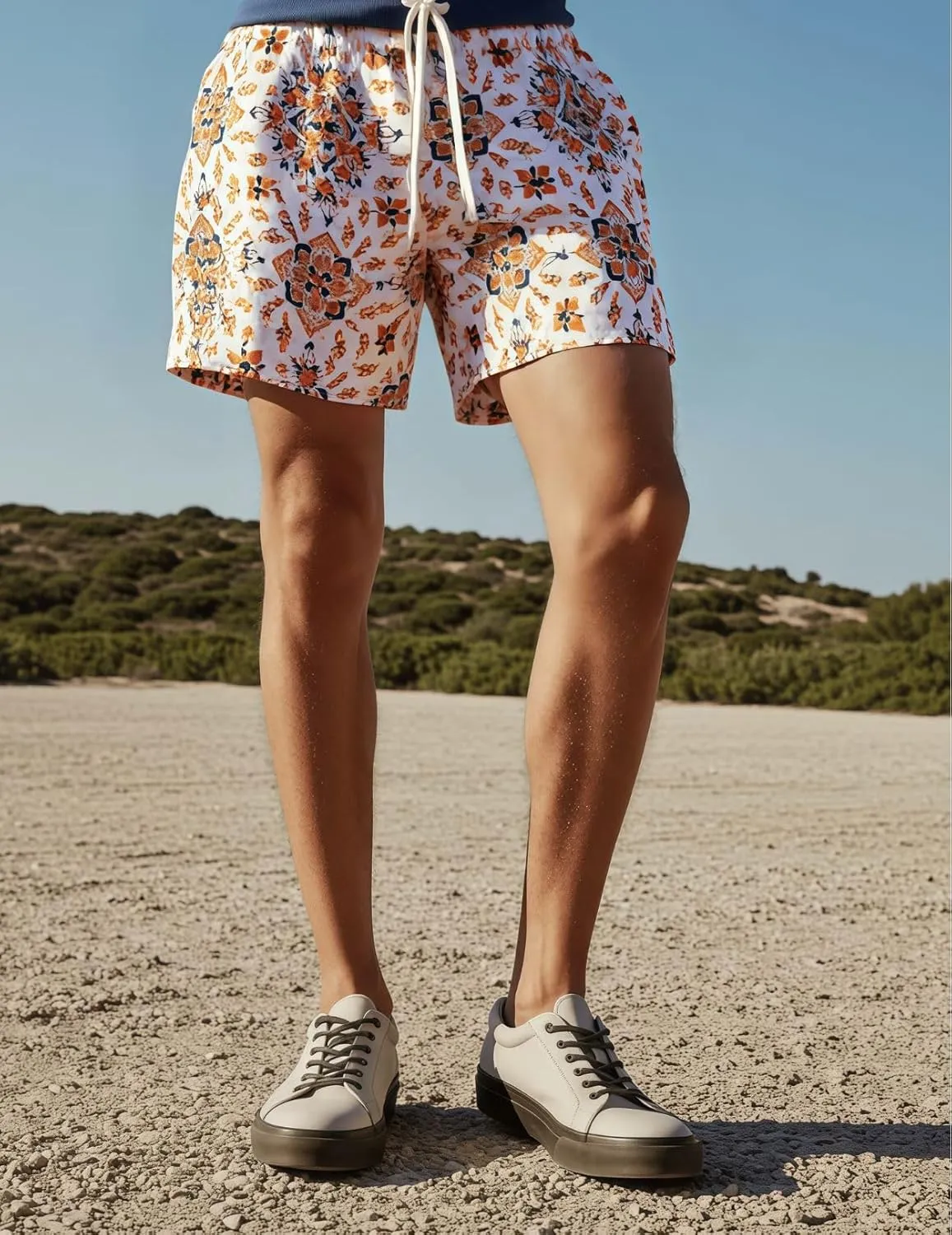 Men's Floral Basketball Shorts 4" Inseam - Lightweight Quick Dry Gym Shorts with Drawstring for Running, Workout & Casual
