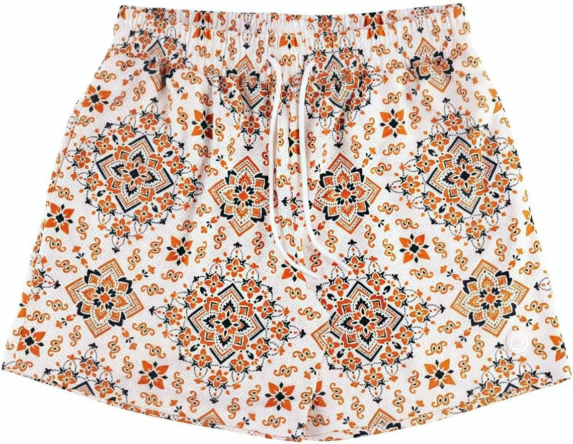 Men's Floral Basketball Shorts 4" Inseam - Lightweight Quick Dry Gym Shorts with Drawstring for Running, Workout & Casual