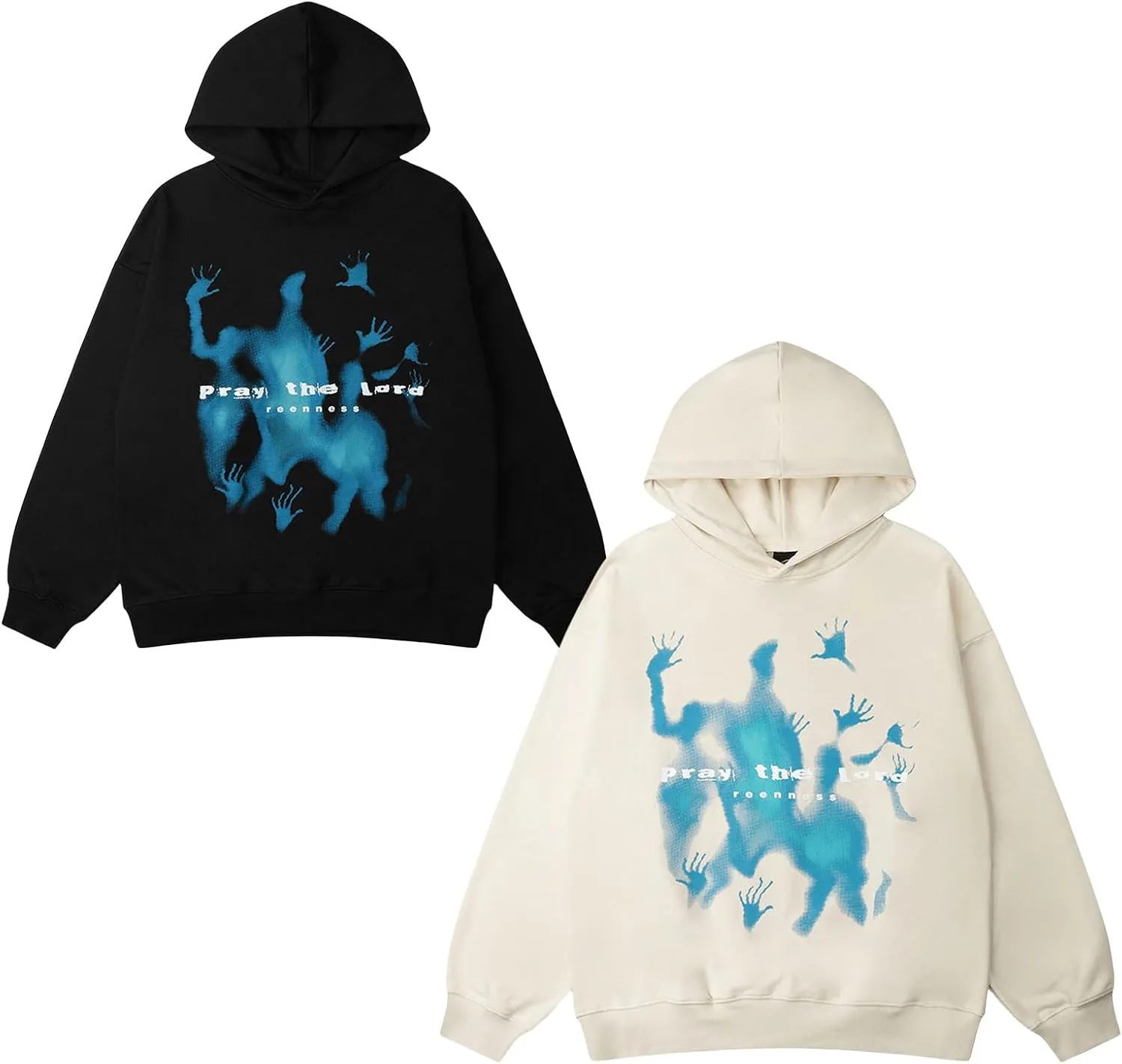 Mens Graphic Oversized Hip Hop Streetwear Casual Hoodie y2k Gothic Hooded Sweater