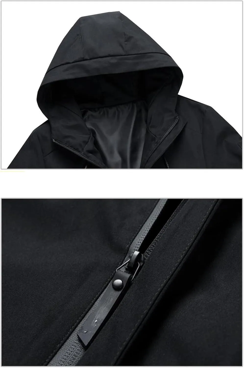 Men's Hooded Jacket Long Sleeve Solid Color Coat Zipper Casual Sports Solid Color Overcoat