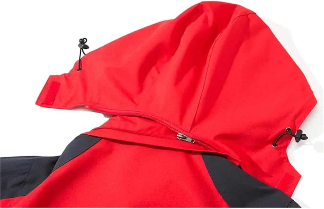 Men's Hooded Jacket Long Sleeve Solid Color Zipper Work Casual Lightweight Coat Overcoat