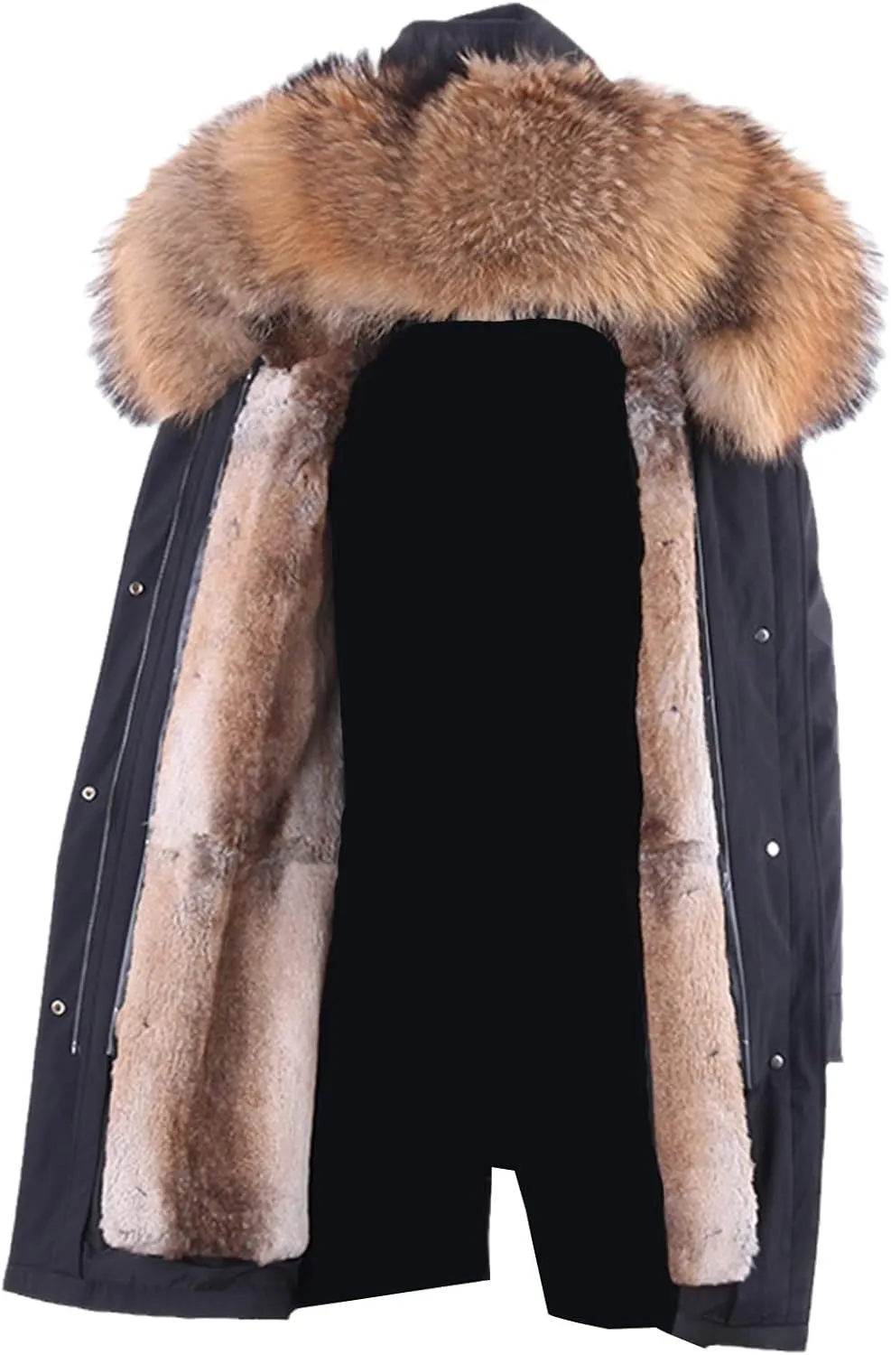 Men's Parka Winter Jacket Long Trench Coat Thickened Warm Hooded Jacket Streetwear