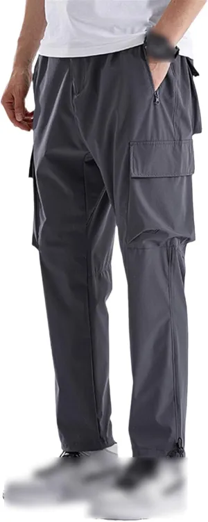 Men's Quick Dry Cargo Pants Plus Size Multi-Pockets Loose Sweatpants Work Joggers Casual Straight Long Trousers Male