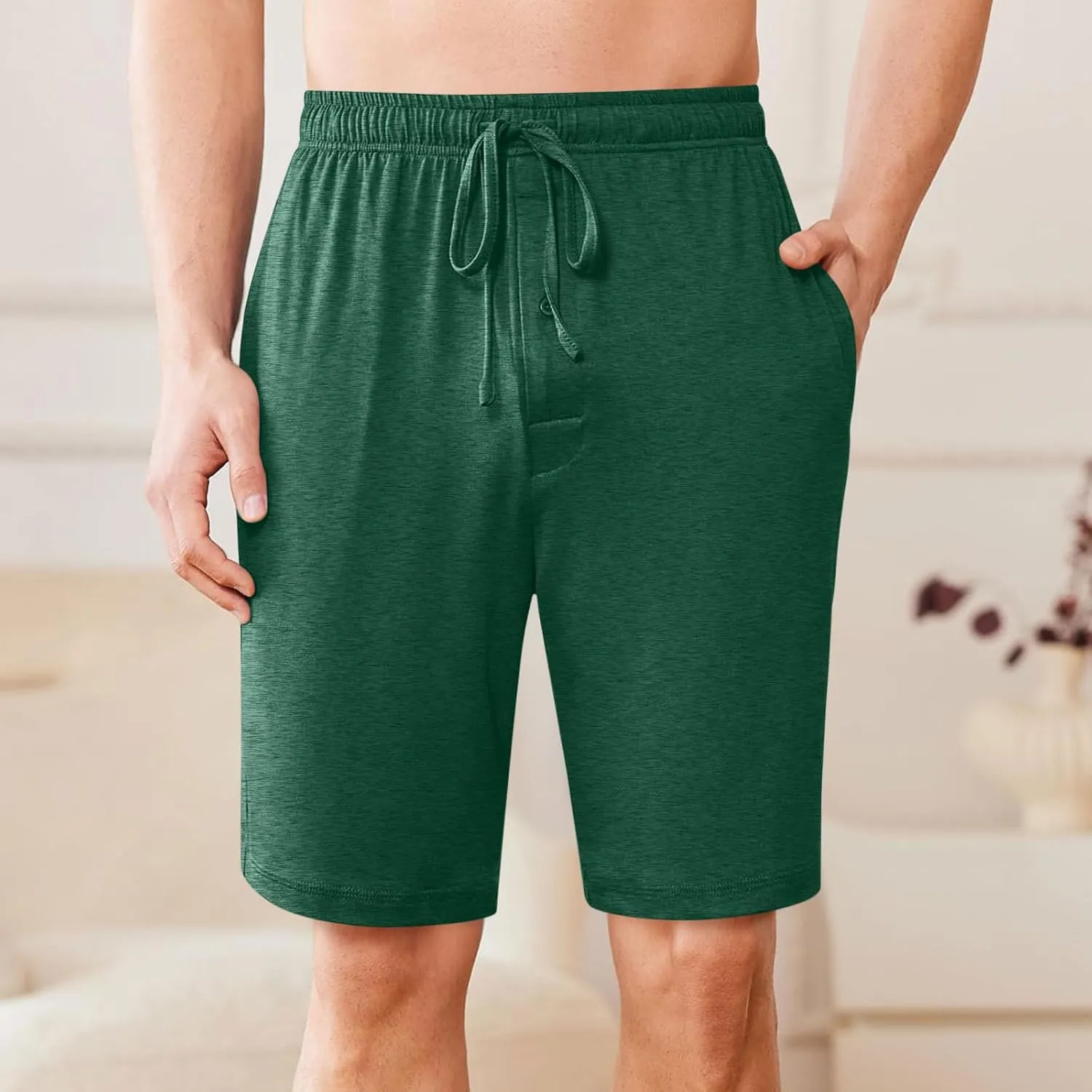 Mens Shorts Summer Casual Elastic Waist Lounge Sleep Short Pants Beach Outfits Athletic Workout Gym Running Shorts