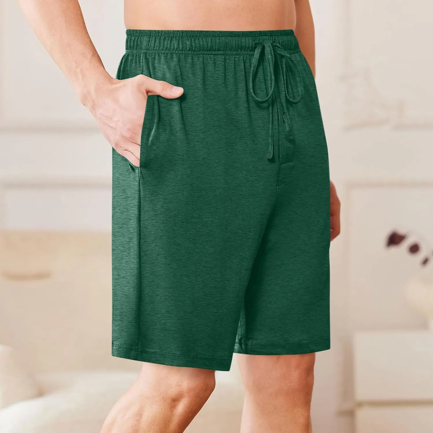 Mens Shorts Summer Casual Elastic Waist Lounge Sleep Short Pants Beach Outfits Athletic Workout Gym Running Shorts