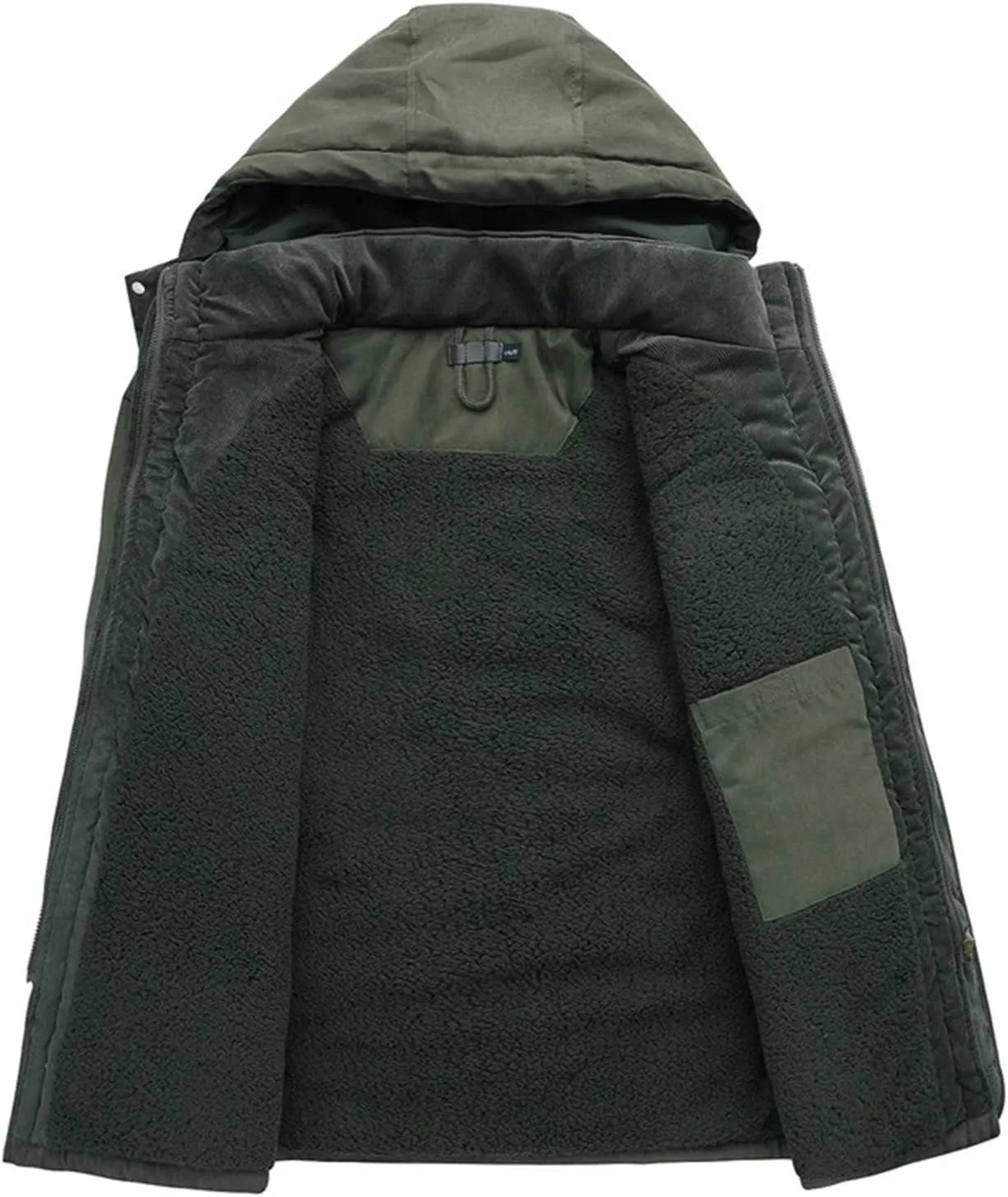Men's Thickened Warm Winter Jacket Cashmere Fleece Inner Cotton Windbreaker Hooded Jacket Parka